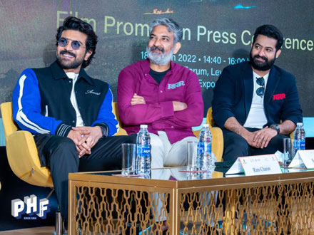 Team RRR at Dubai press conference